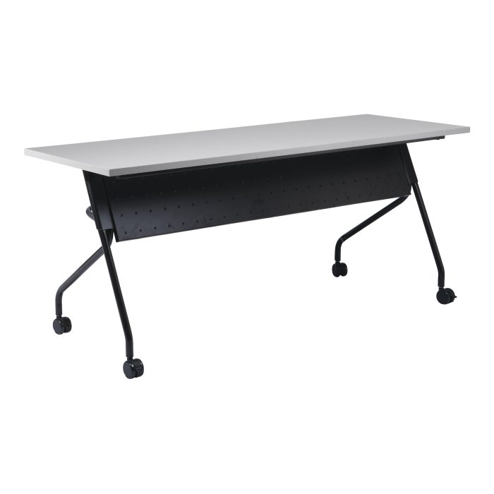 6' Black Frame Training Table with Grey Top — office furniture at Total Office Furniture