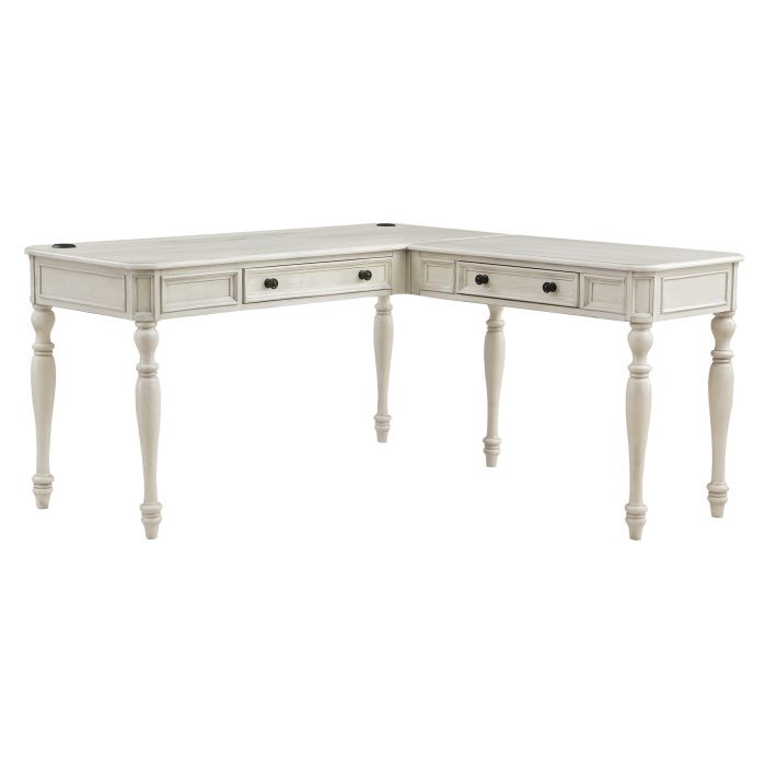 Country Meadows L-Shaped Desk with Power — office furniture at Total Office Furniture