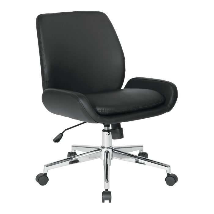 Faux Leather Chair with Chrome Finish Base — office furniture at Total Office Furniture