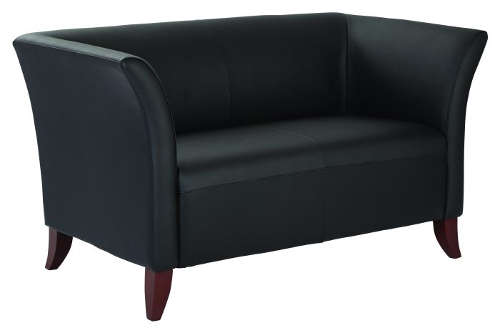Black Faux Leather Loveseat — office furniture at Total Office Furniture
