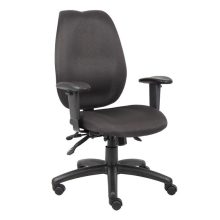 High-Back Task Chair with Adjustable Arms, Black — office furniture at Total Office Furniture
