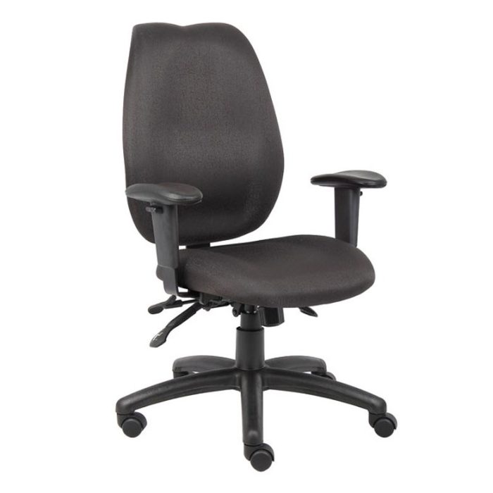 High-Back Task Chair with Adjustable Arms, Black — office furniture at Total Office Furniture