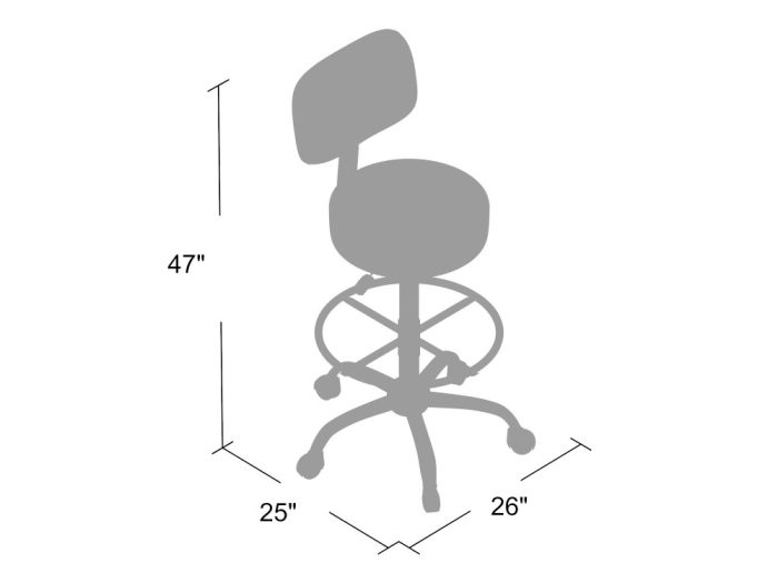 Boss Be Well Medical Spa Professional Adjustable Drafting Stool with Back and Removable Foot Rest — office furniture at Total Office Furniture