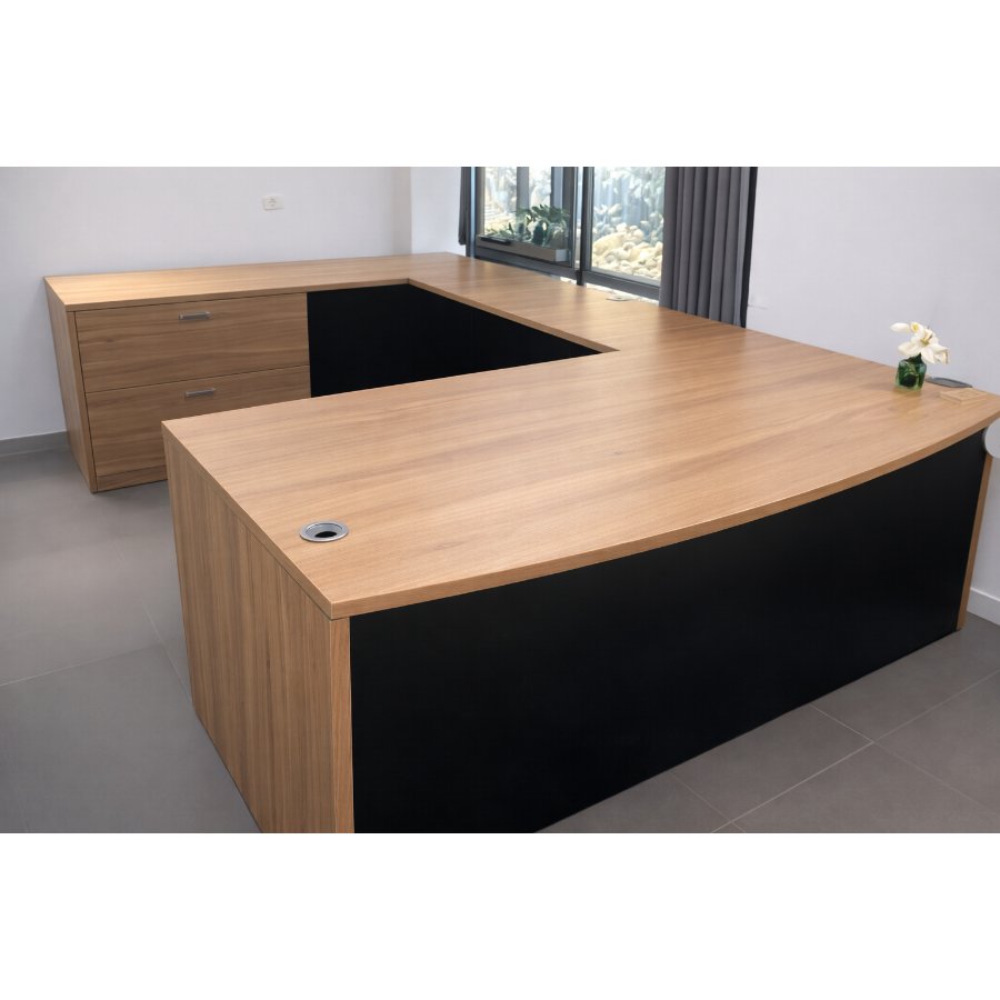 WD U-Shaped Desk with Bow-Front Top — clearance office furniture at Total Office Furniture
