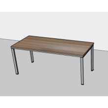 WD-DT7132 walnut rectangular dining table with grey post base — Total Office Furniture