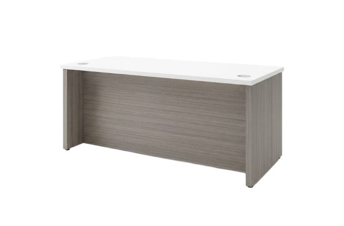 CL-102 Desk — White & Driftwood (CL Collection, CL series desk furniture) — Total Office Furniture