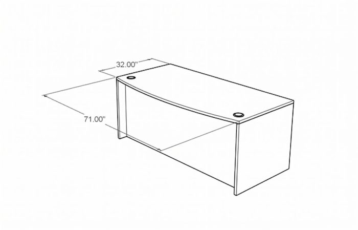 CL-104 Bow Front Desk (CL Collection, CL series desk furniture) — Total Office Furniture