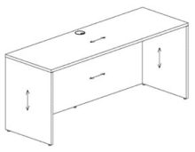 CL-105WW Credenza — White & White (CL Collection, CL series desk furniture) — Total Office Furniture