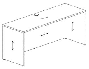 CL-105WW Credenza — White & White (CL Collection, CL series desk furniture) — Total Office Furniture