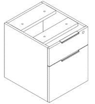 CL-109 Hanging Pedestal (BF) — White (CL Collection, CL series desk furniture) — Total Office Furniture
