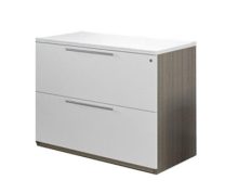 CL-112 Lateral File Cabinet 36" w/ Top — White & Driftwood (CL Collection, CL series desk furniture) — Total Office Furniture