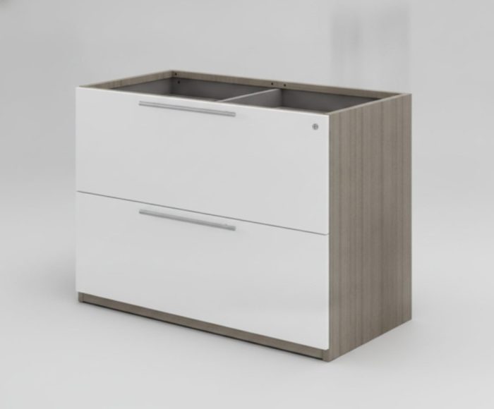 CL-112-30 Lateral File Cabinet 30" w/out Top — White & Driftwood (CL Collection, CL series desk furniture) — Total Office Furniture