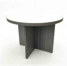 CL-116 Round Table 42" — White & Driftwood (CL Collection, CL series desk furniture) — Total Office Furniture