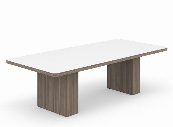 CL-118N Rectangular Conference Table — White & Driftwood (CL Collection, CL series desk furniture) — Total Office Furniture