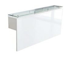 CL-180 Reception Riser — White & Driftwood (CL Collection, CL series desk furniture) — Total Office Furniture