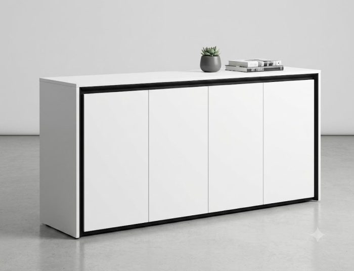 M20-LC-1808 Cabinet (LC-1808) — White (M20 Collection, M20 series desk furniture) — Total Office Furniture