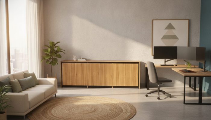 M20-LC-2408 Cabinet (6-Door, Short) — Walnut (M20 Collection, M20 series desk furniture) — Total Office Furniture