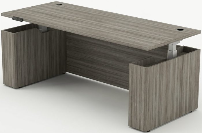 TL-101ST Desk — Driftwood (TL Collection, TL series desk furniture) — Total Office Furniture