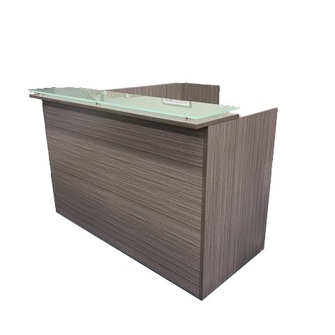 TL-184 Reception Desk 71X31/36X42 — Driftwood (TL Collection, TL series desk furniture) — Total Office Furniture
