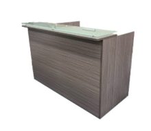 TL-184G Reception Desk — Driftwood (TL Collection, TL series desk furniture) — Total Office Furniture