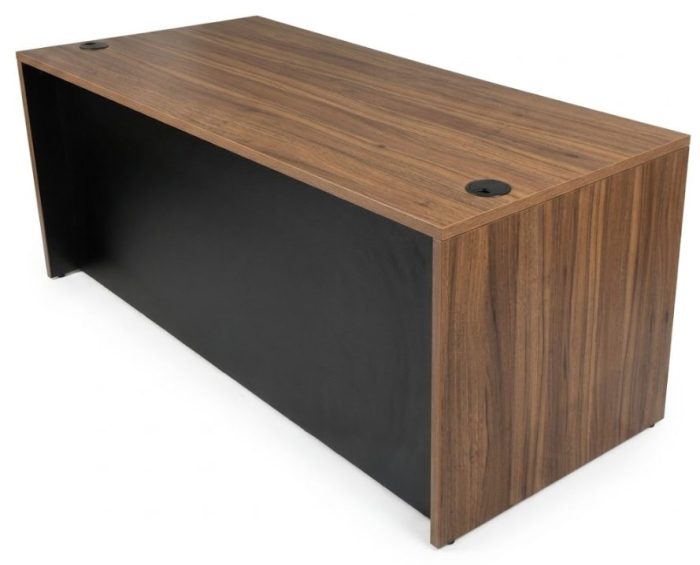 WD-102 Desk — Walnut & Black (WD Collection, WD series desk furniture) — Total Office Furniture