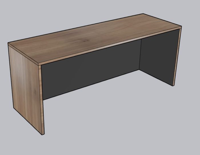 WD-105-60 Credenza — Walnut & Black (WD Collection, WD series desk furniture) — Total Office Furniture