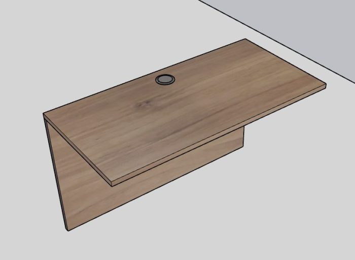 WD-108 Bridge — Walnut & Black (WD Collection, WD series desk furniture) — Total Office Furniture