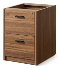 WD-110 BBF Pedestal — Walnut/Black (WD Collection, WD series desk furniture) — Total Office Furniture