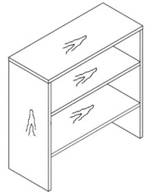 WD-121 Open Hutch — Walnut (WD Collection, WD series desk furniture) — Total Office Furniture