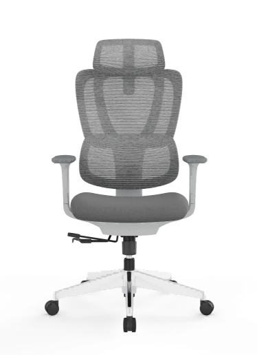 CH-571A-QW-HS Ergonomic Chair with Headrest, Mesh Seat, Grey - Seating Star