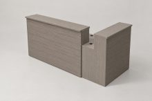 TL L-Shape Reception Desk Set — 71" Reception Desk + Reception Return — Driftwood