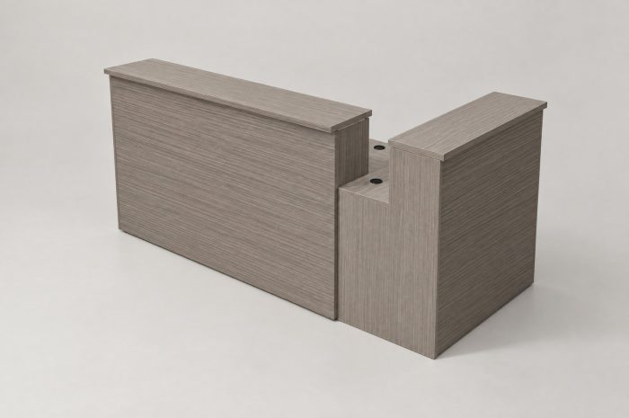 TL L-Shape Reception Desk Set — 71″ Reception Desk + Reception Return